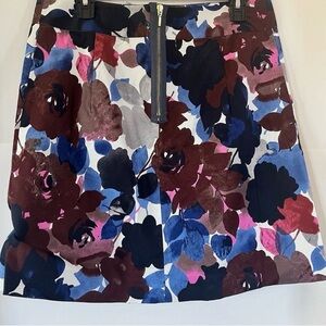 Express 0 Floral A-Line Pleat Skirt in Blue, Navy, Burgundy and Pink. EUC!